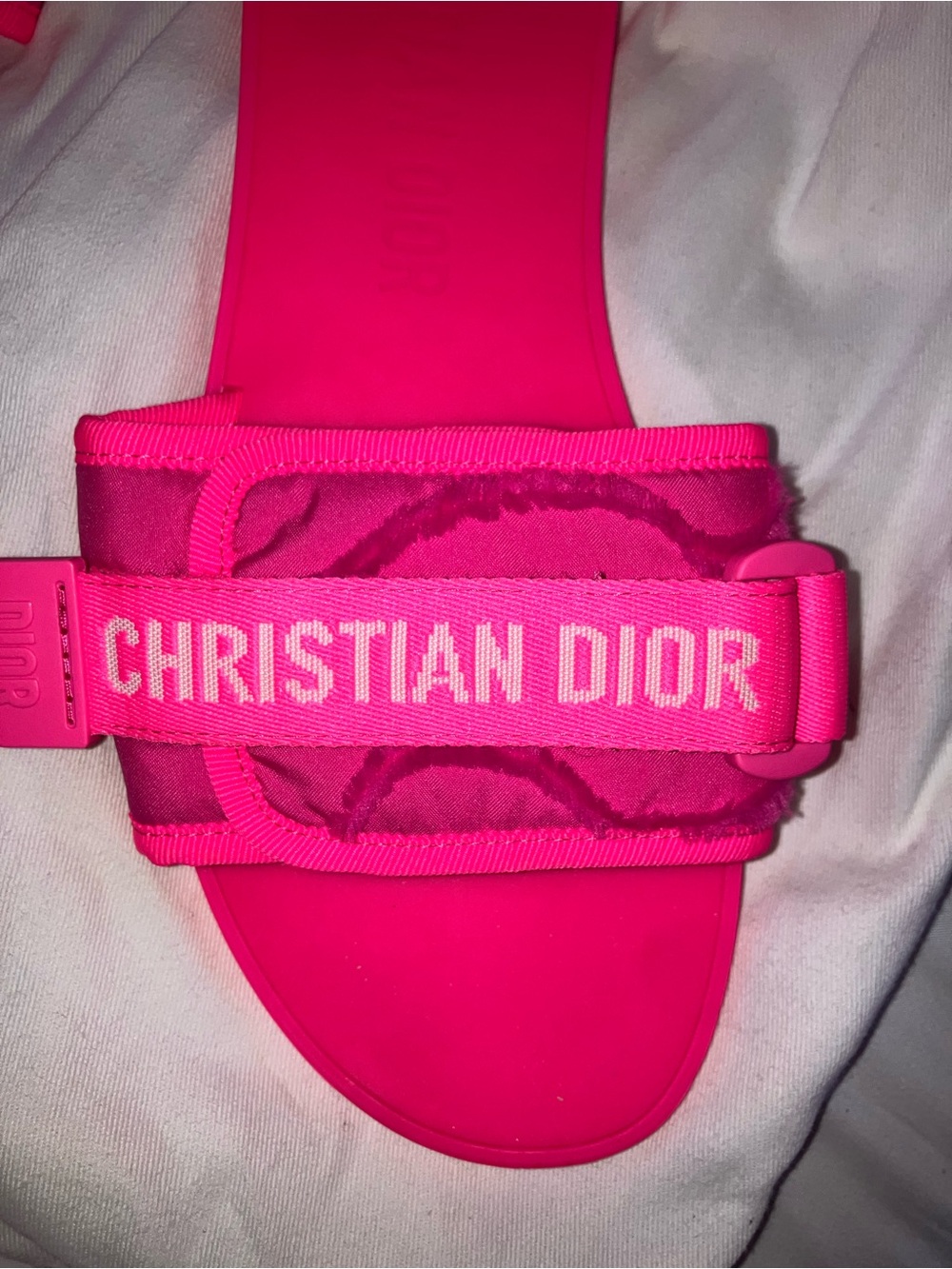 Dior Hot Pink Christian Dior Logo Slide Slides - Picture 3 of 5